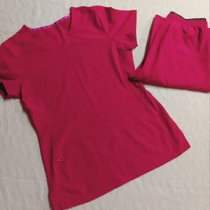 Womens heartsoul scrubs bright red.